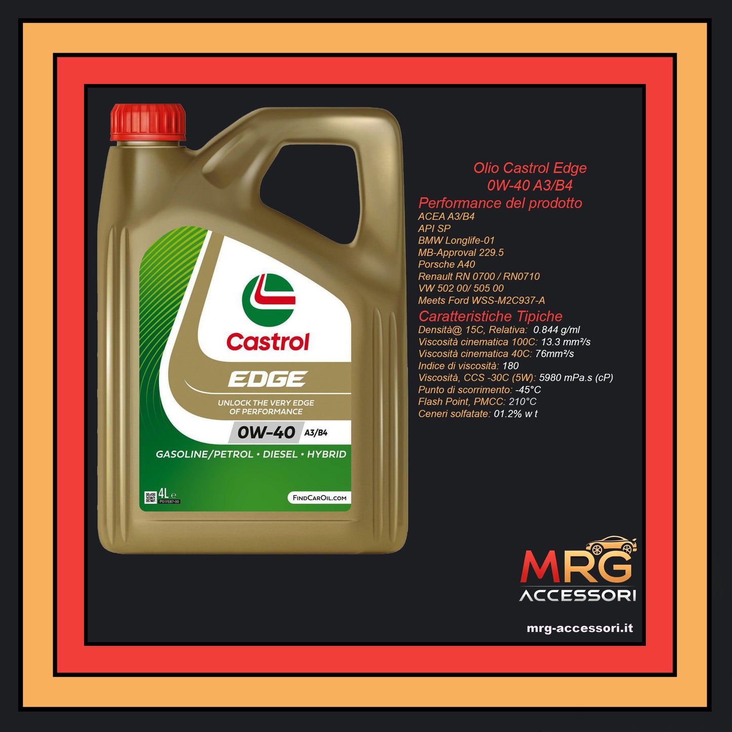 Castrol Edge 0W-40 A3 B4 4LT
